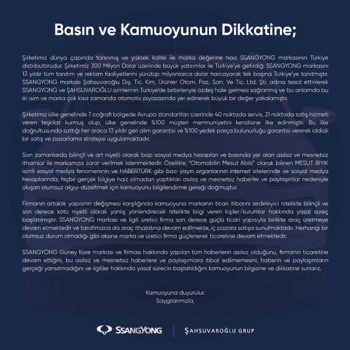 SsangYong’dan İflas Açıklaması!