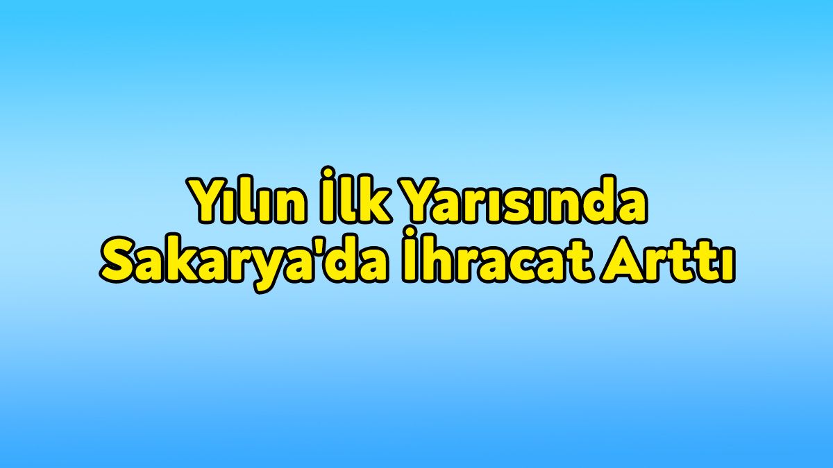 Yılın İlk Yarısında Sakarya'da İhracat Arttı