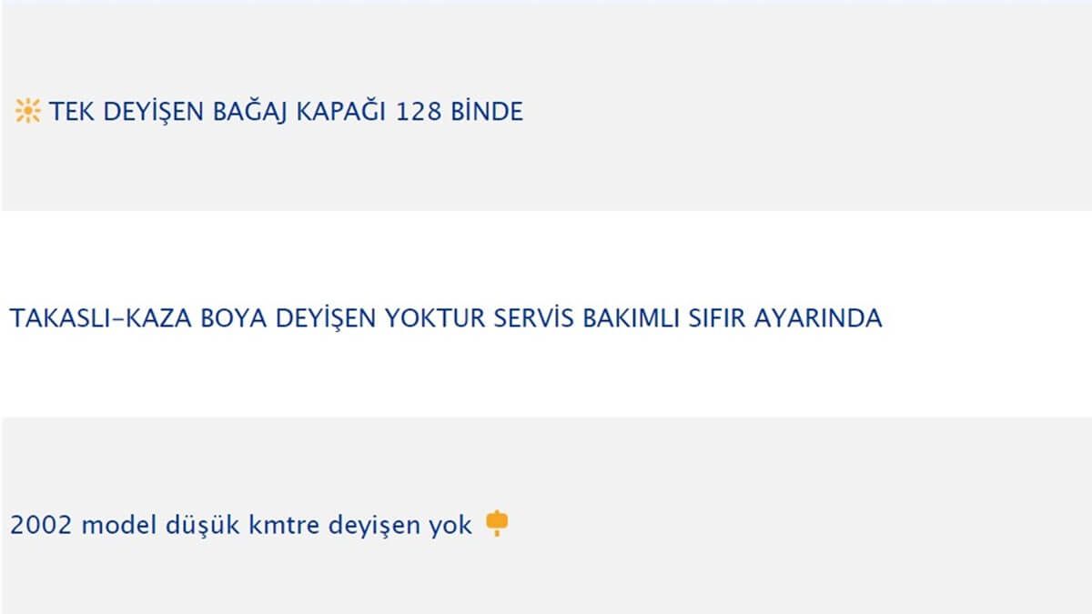 İkinci El Araç Satarken Kullanılan İlan Başlıkları