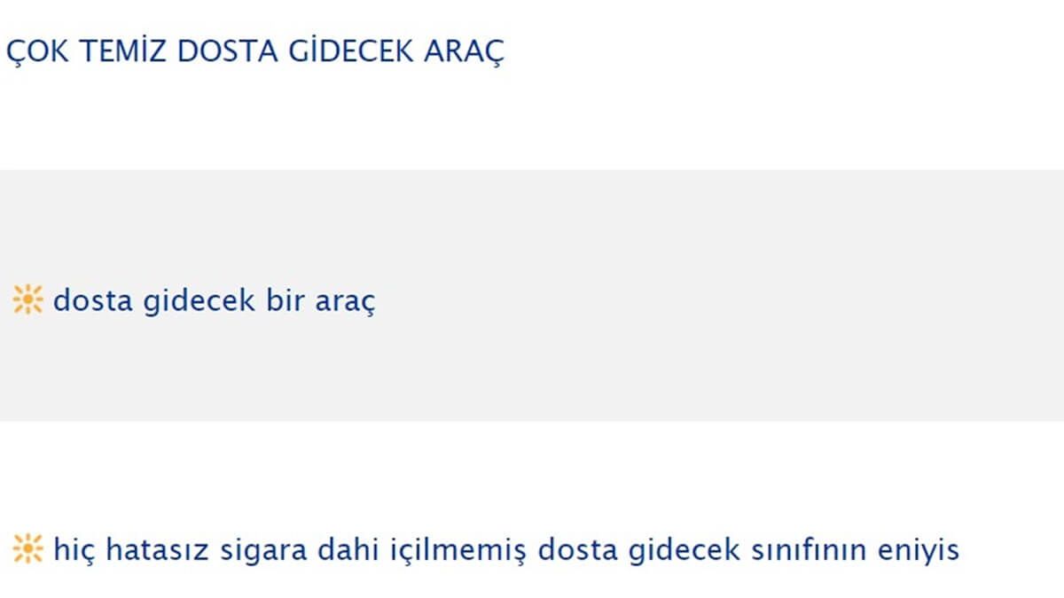 İkinci El Araç Satarken Kullanılan İlan Başlıkları