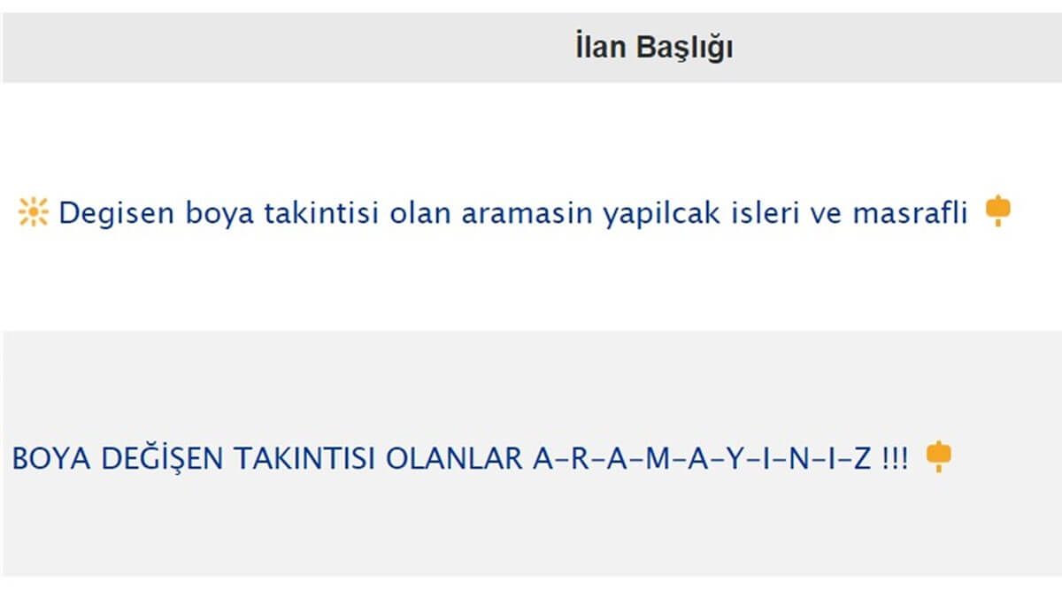 İkinci El Araç Satarken Kullanılan İlan Başlıkları