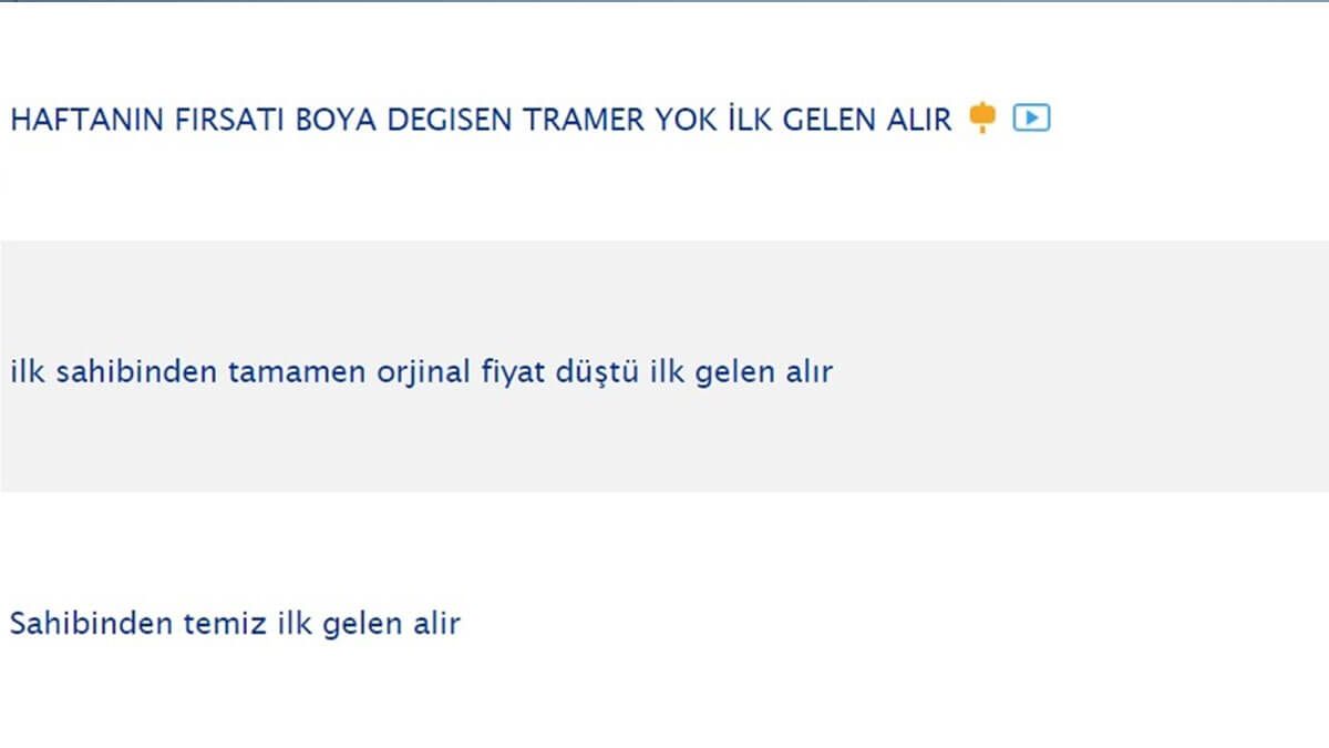 İkinci El Araç Satarken Kullanılan İlan Başlıkları