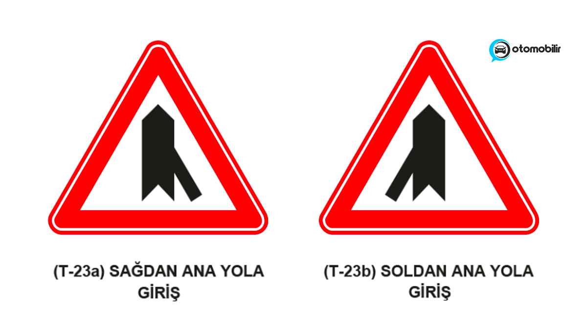 Sağdan/Soldan ana yola giriş levhası