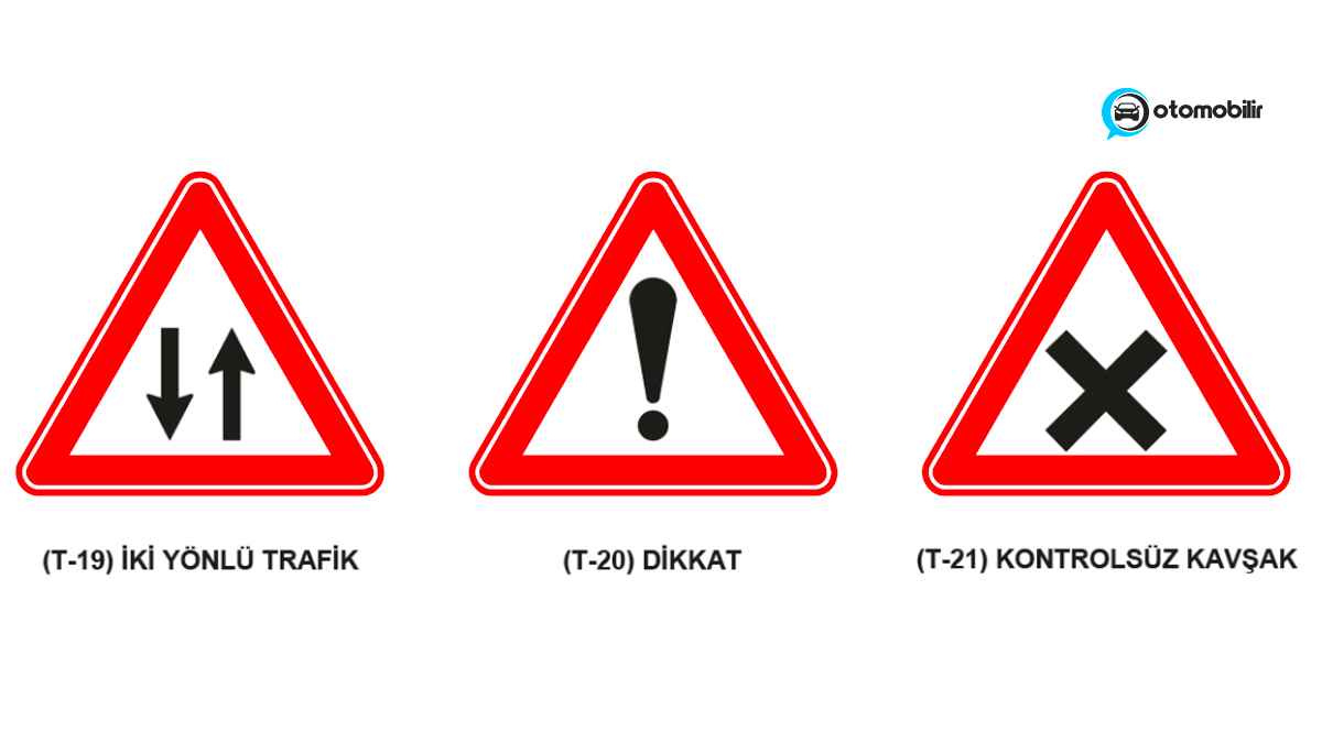 İki yönlü trafik, Dikkat ve Kontrolsüz kavşak levhası
