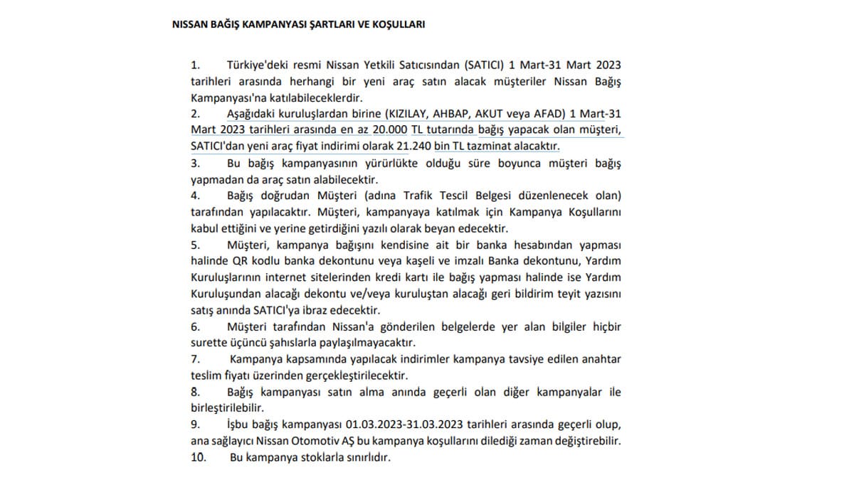Nissan, Satılan Her Otomobil İçin Deprem Bölgesine Bağış Yapacak!