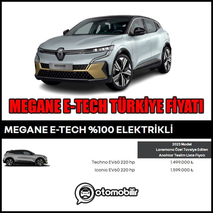 Yeni Renault Megane E-Tech'ın Türkiye Fiyatı