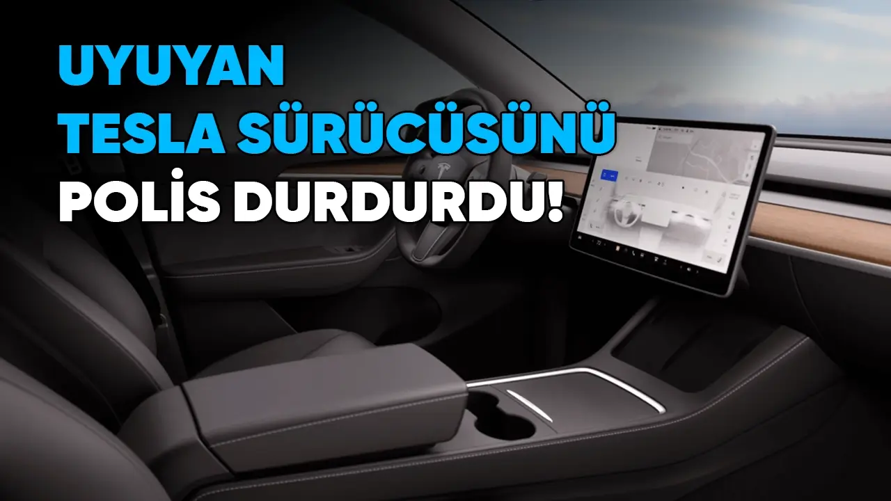 Otopilotla Giderken Uyuyan Tesla Sürücüsünü Polis Durdurdu!