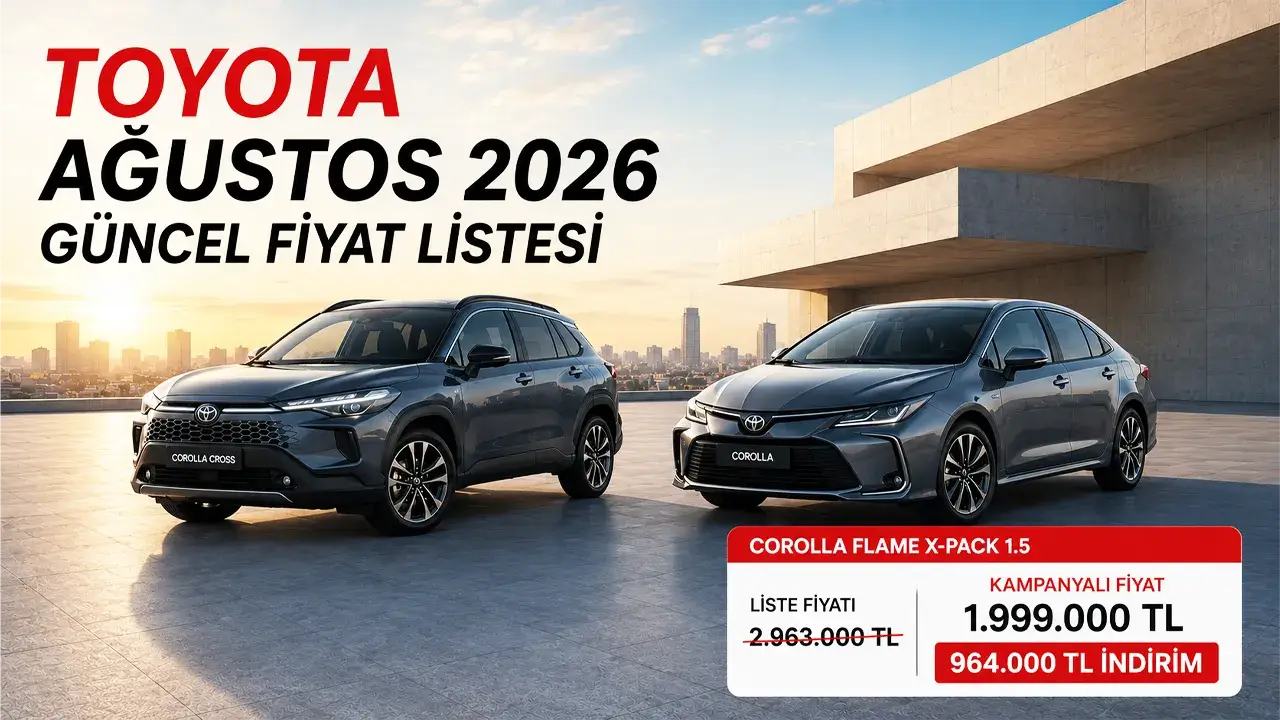 Toyota Ağustos 2026 Fiyat Listesi ve Kampanyaları